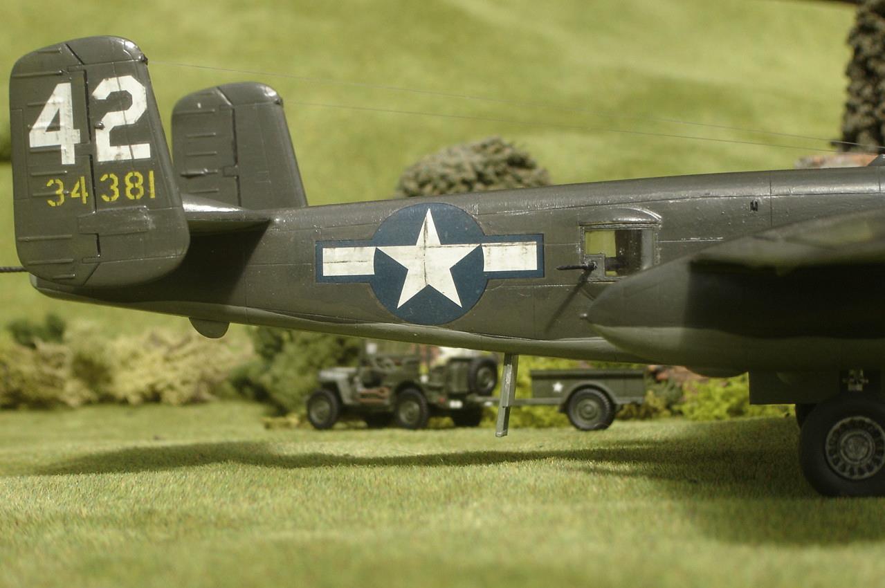 North American B-25H Mitchell 'Dog Daize' of the 82nd BS, 12th BG, December 1943, in 1/72nd scale. Kit is by Hasegawa.