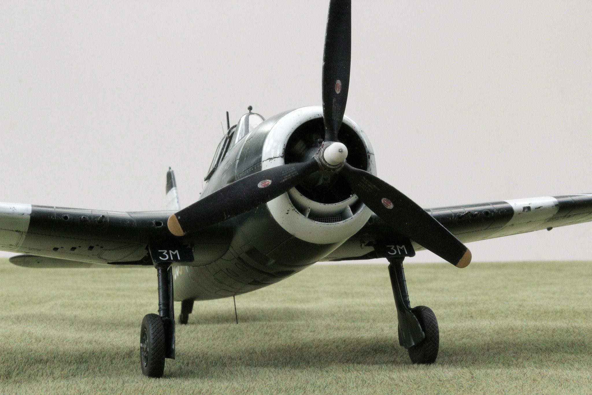 Grumman Hellcat Mk II JZ931 'C3-M' of 800 squadron, SEAC, at Trincomalee in October 1945. Kit is in 1/48th scale by Eduard.
