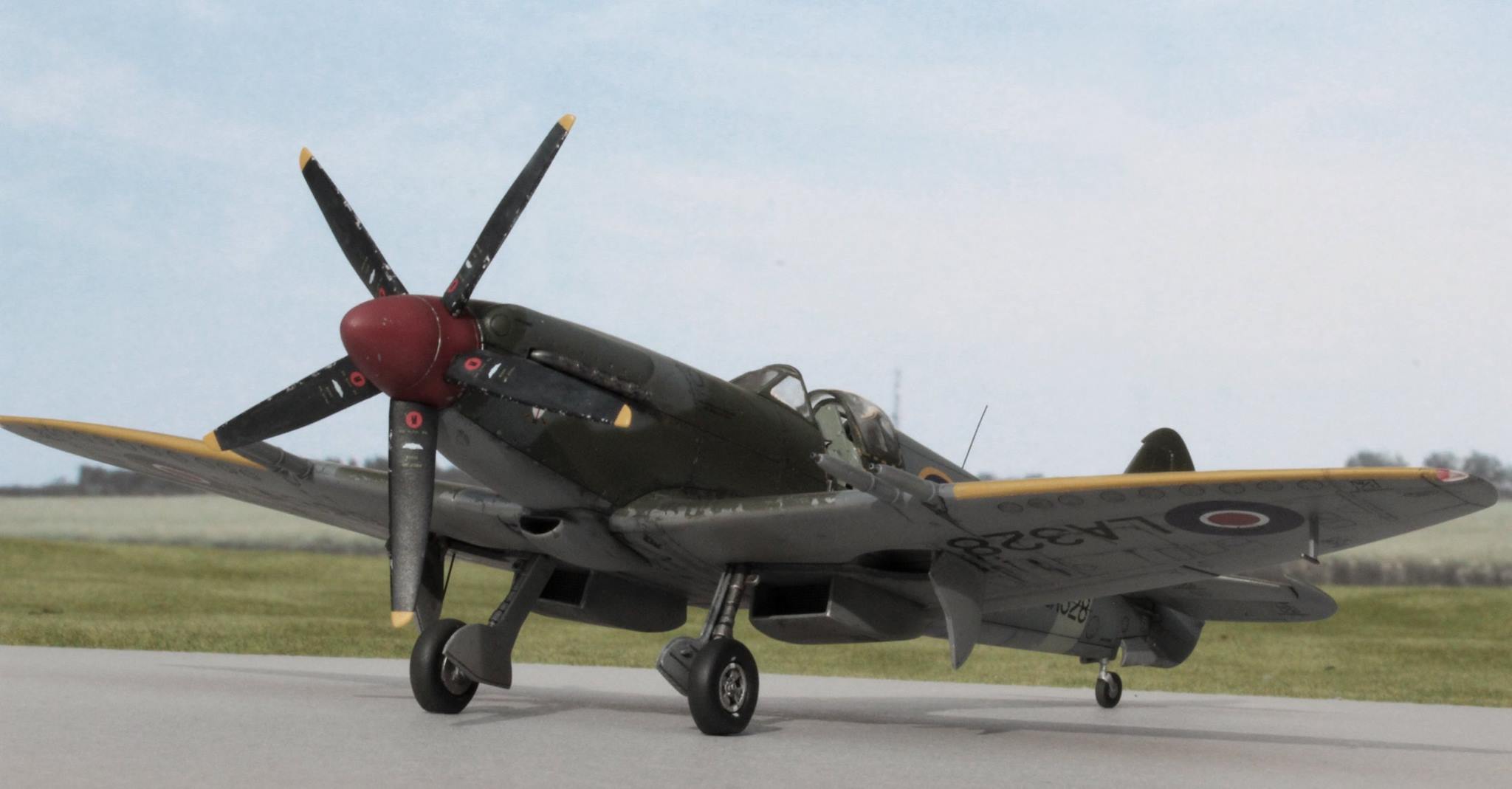 Spitfire F Mk 21 of 600 Squadron (County of London) RAuxAF, Biggin Hill, 1947. Airfix kit-bash in 1/48th scale.