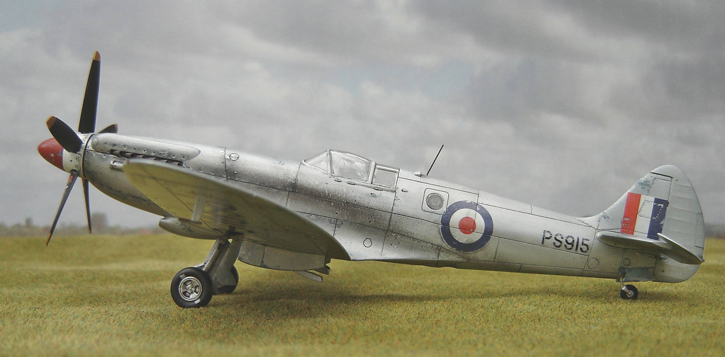 Spitfire PR Mk XIX PS915 of the THUM (Temperature and Humidity Monitoring) Flight from RAF Woodvale in the late 1950’s. Airfix 1/48th scale kit.