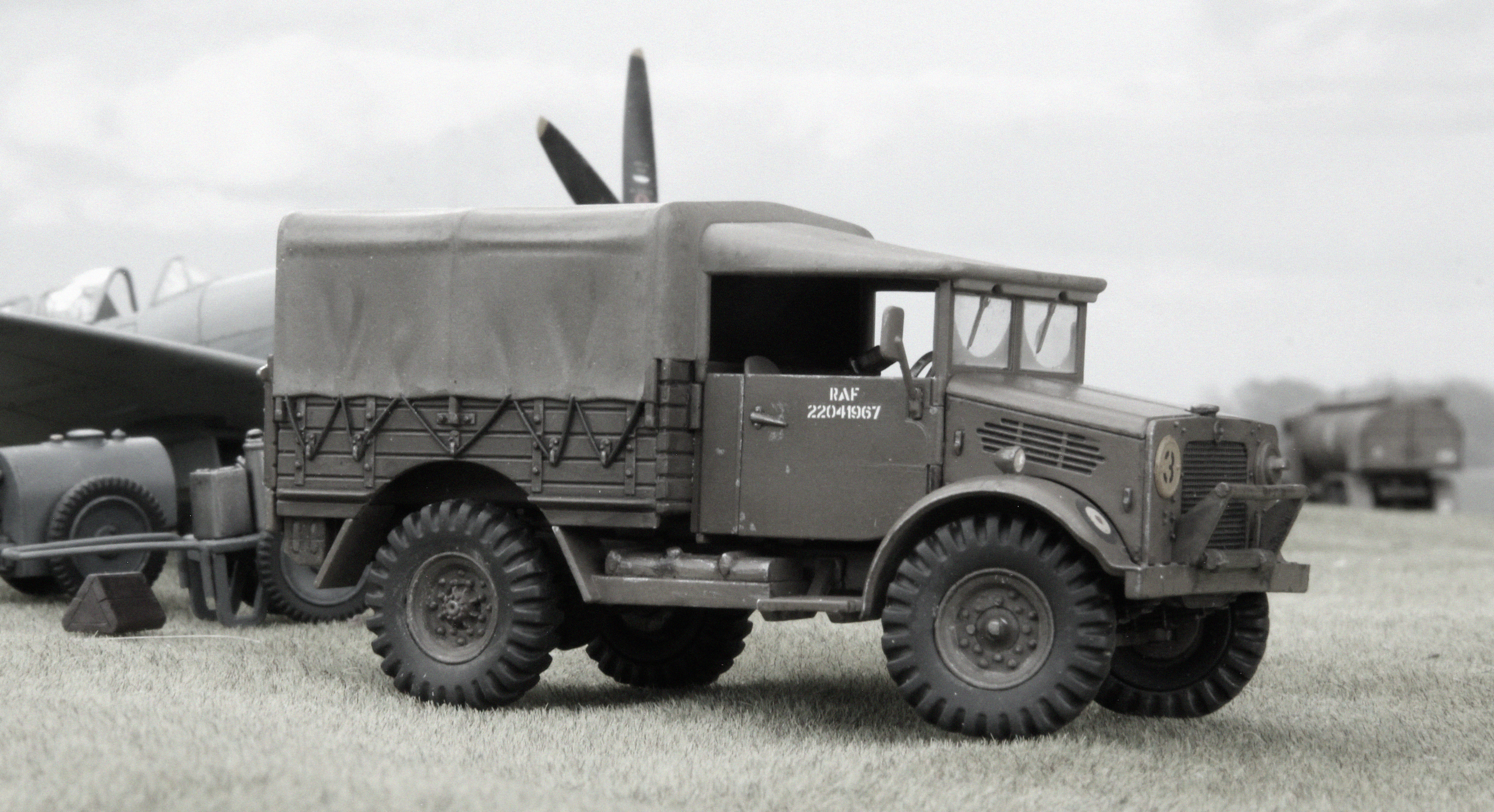 Airfix 1/48th scale late version Bedford MWD in RAF service.