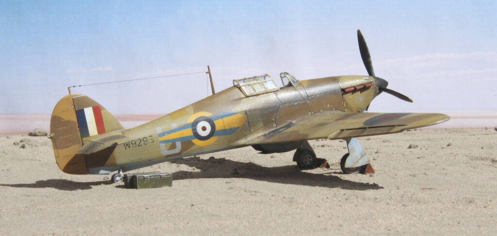 Airfix's 1/48 scale Hurricane MkI Trop... done as a machine from 73 Squadron, North Africa in 1942.