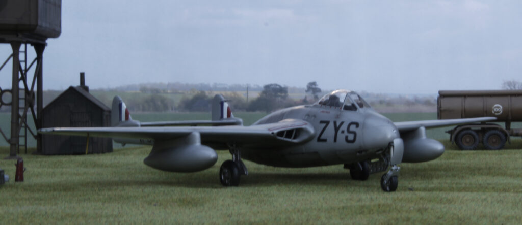de Havilland Vampire F.3. Airfix, 1/48th scale.