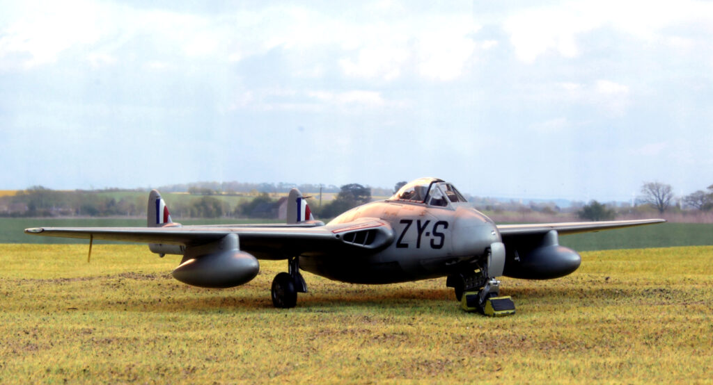 de Havilland Vampire F.3. Airfix, 1/48th scale.