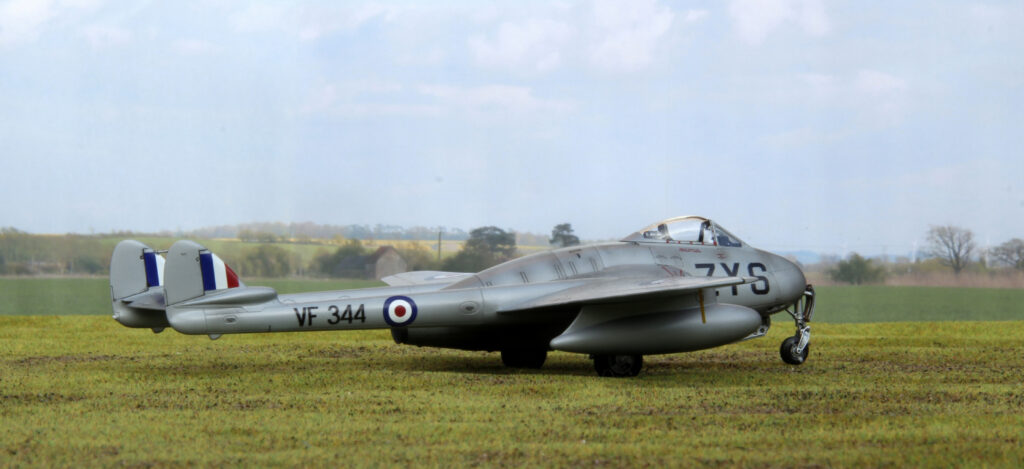 de Havilland Vampire F.3. Airfix, 1/48th scale.