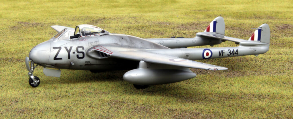 de Havilland Vampire F.3. Airfix, 1/48th scale.