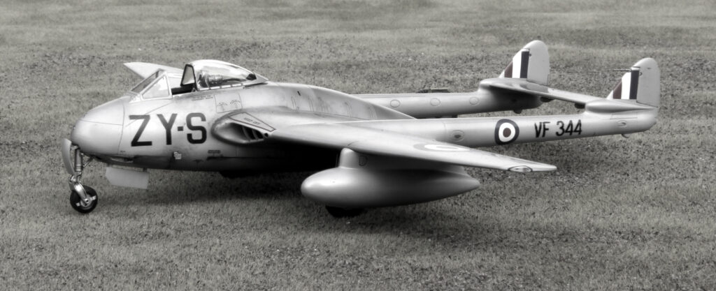 de Havilland Vampire F.3. Airfix, 1/48th scale.