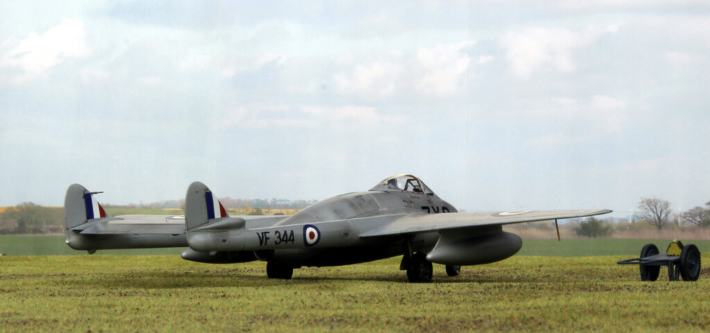 de Havilland Vampire F.3. Airfix, 1/48th scale.