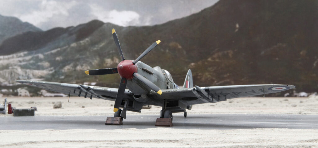 Supermarine Spitfire FR Mk XVIII of 28 Squadron based at Kai Tak, late 1950. Airfix 1/48th scale.