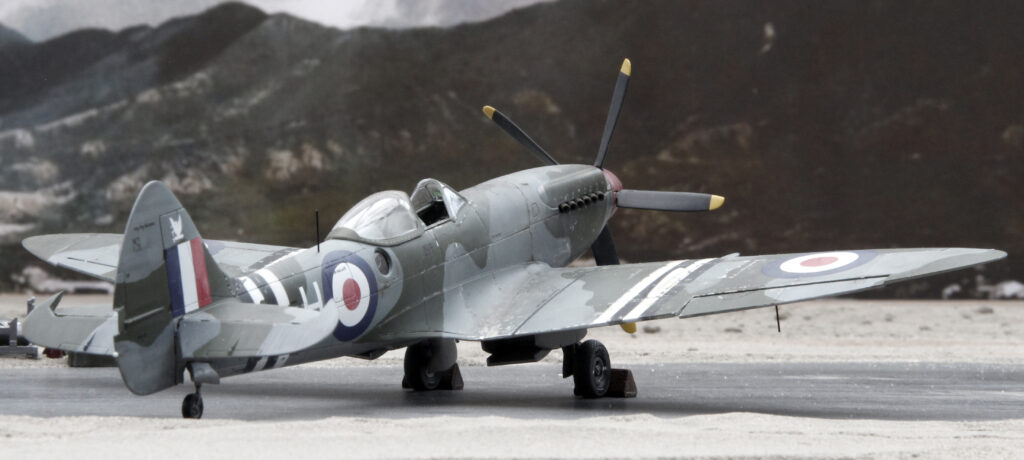 Supermarine Spitfire FR Mk XVIII of 28 Squadron based at Kai Tak, late 1950. Airfix 1/48th scale.
