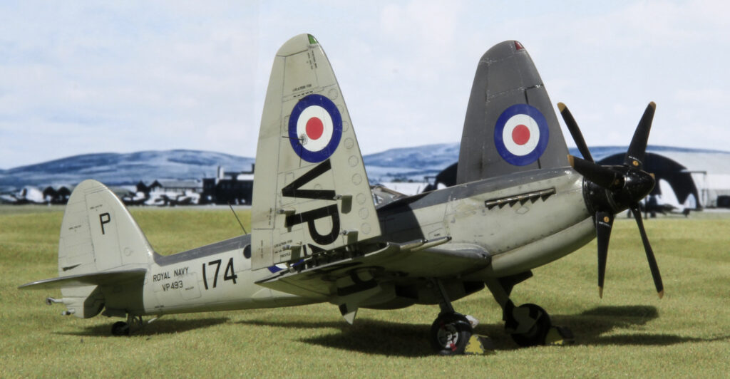 Supermarine Seafire FR.47 800 Royal Naval Air Squadron, Fleet Air Arm, around 1949. Airfix 1/48th scale.